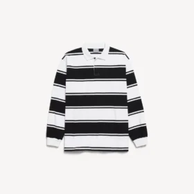 Polos de manga larga para hombre en negro/blanco