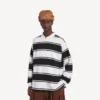 Polos de manga larga para hombre en negro/blanco