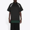 Polos deportivos de manga corta informales de doble capa para hombre de Balenciaga, colección Otoño-Invierno 2021, negro 661507TKVA51042