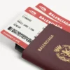 Portamóviles y pasaporte para hombre en color burdeos