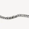 Pulsera fina tipo gourmette «BB Icon» para hombre en plata envejecida
