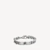 Pulsera gourmette con icono BB Icon en plata envejecida