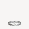 Pulsera gourmette con icono BB Icon en plata envejecida