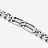 Pulsera gourmette con icono BB Icon en plata envejecida