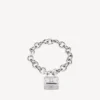 Pulseras con candado en Si bemol, en plata/plata envejecida Pulseras con candado en Si bemol, en plata/plata envejecida