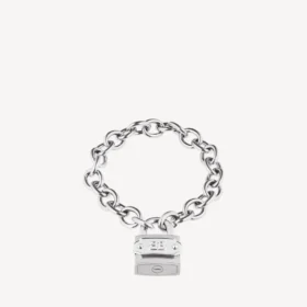 Pulseras con candado en Si bemol, en plata/plata envejecida