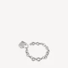 Pulseras con candado en Si bemol, en plata/plata envejecida Pulseras con candado en Si bemol, en plata/plata envejecida