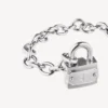 Pulseras con candado en Si bemol, en plata/plata envejecida Pulseras con candado en Si bemol, en plata/plata envejecida