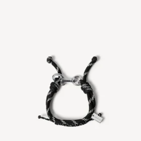 Pulseras de cordón Malibu en negro/blanco/plata brillante