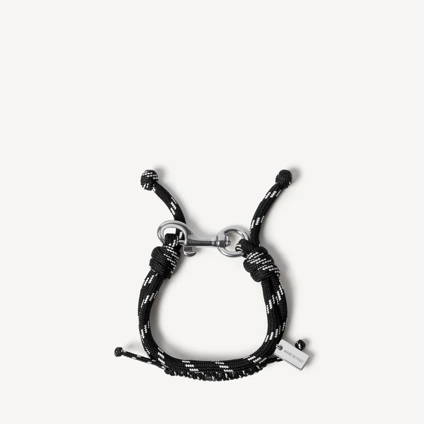 Pulseras de cordón Malibu en negro/blanco/plata brillante Pulseras de cordón Malibu en negro/blanco/plata brillante