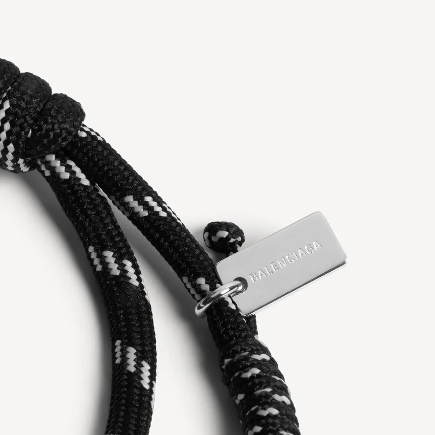Pulseras de cordón Malibu en negro/blanco/plata brillante Pulseras de cordón Malibu en negro/blanco/plata brillante
