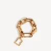 Pulseras de eslabones «B» para mujer en oro brillante Pulseras de eslabones «B» para mujer en oro brillante