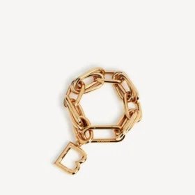 Pulseras de eslabones «B» para mujer en oro brillante