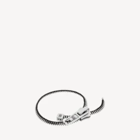 Pulseras DIY con cremallera en plata brillante/plata envejecida/negro