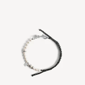 Pulseras/gargantillas Malibu Pearl en negro/blanco/plata brillante