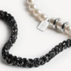Pulseras/gargantillas Malibu Pearl en negro/blanco/plata brillante Pulseras/gargantillas Malibu Pearl en negro/blanco/plata brillante
