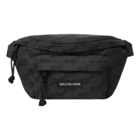 Riñonera mediana Signature de lona jacquard con BB Monogram «Negro» 713042210HH1061