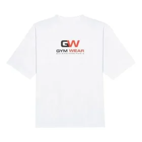 Ropa de gimnasio holgada de manga corta, blanca 620941TIVD59000