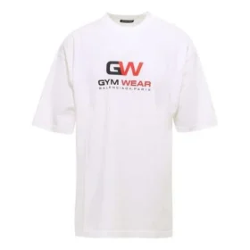 Ropa de gimnasio holgada de manga corta, color blanco 620969TIVD59000