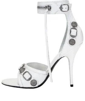 Sandalias Cagole de 110 mm «White Arena Lambskin» 743057WAD4E9081