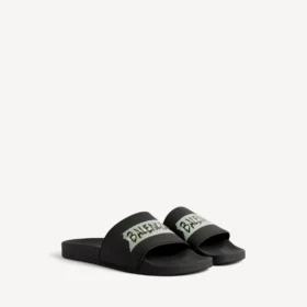 Sandalias de piscina para hombre en negro/blanco