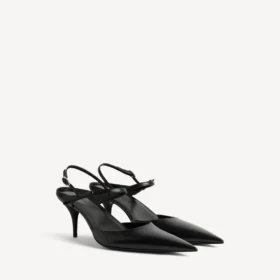 Sandalias de talón abierto con lazo «Avenue» para mujer en negro/plata