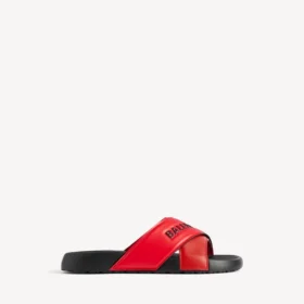 Sandalias deportivas de piscina para hombre en negro/rojo