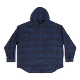 Sobrecamiseta a cuadros con capucha «Blue Navy» 720109TNM354202 Sobrecamiseta a cuadros con capucha «Blue Navy» 720109TNM354202