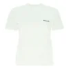 SS21 Camiseta de cuello redondo y manga corta con logotipo, blanca, 612964TJV879040