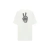 SS21 Camiseta holgada de manga corta con estampado de cara sonriente, blanca, 641655TKVA18639
