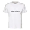 SS21 Camiseta informal de manga corta grande con estampado de logotipo alfabético, blanca, 612965TIV549040