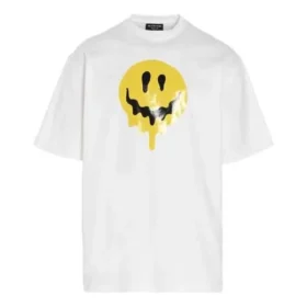 SS21 Drip Peace, corte amplio, estampado de sonrisas, estilo casual, GS, blanco 641675TKVA18639