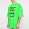 SS21 Estampado de palabras, manga corta, unisex, verde 641614TJVI34162