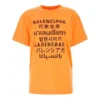 SS21 Letter Printing Cuello redondo Naranja 612965TJVI37513