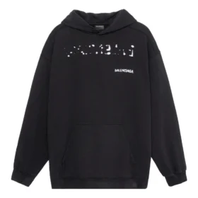 Sudadera con capucha Balenciaga con diseño dibujado a mano, corte medio «Negro» 600583TOVO61070