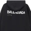 Sudadera con capucha Balenciaga con diseño dibujado a mano, corte medio «Negro» 600583TOVO61070