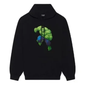 Sudadera con capucha Balenciaga x Marvel Hulk, corte medio «Negro» 600583TLV581000