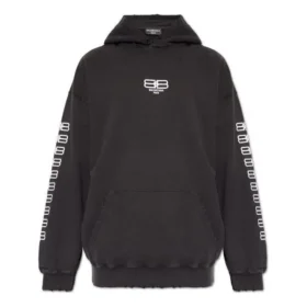 Sudadera con capucha BB Icon de corte medio «Negro Blanco» 570811TMVG69034