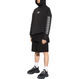Sudadera con capucha BB Icon de corte medio «Negro Blanco» 570811TMVG69034
