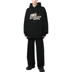 Sudadera con capucha «Black» de talla grande con BB Icon dibujado a mano 620973TNVQ11059
