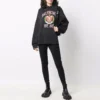 Sudadera con capucha con estampado del logotipo universitario «Black» 674685TLV891076