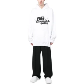 Sudadera con capucha con icono BB Icon dibujado a mano, corte grande «Blanco» 620973TNVQ19040