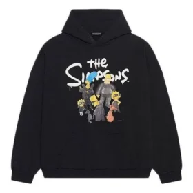 Sudadera con capucha de algodón Balenciaga x THE SIMPSONS, corte amplio «Black» 674986TLVG81000