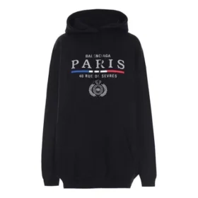 Sudadera con capucha de algodón BB Paris Flag «Negro» 570811TGV681000