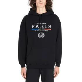 Sudadera con capucha de algodón BB Paris Flag «Negro» 570811TGV681000