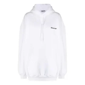 Sudadera con capucha de algodón con logotipo de etiqueta pequeña de la colección SS21, color blanco, 578135TJV859040