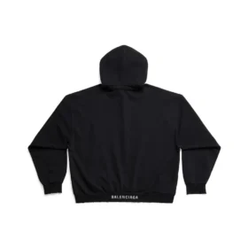 Sudadera con capucha de corte medio «Black Faded» 742603TOVF39034