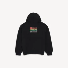 Sudadera con capucha de corte medio «Bumper Stickers» para hombre en negro