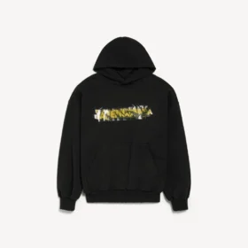 Sudadera con capucha de corte medio «Messy Spray» para hombre, en negro