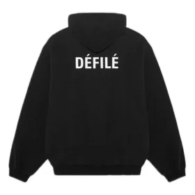 Sudadera con capucha de felpa negra 641529TJVE51000
